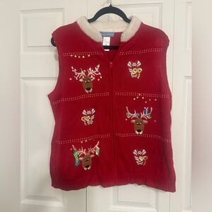 Christmas Classic Elements Vibrant Red Women's Sweater